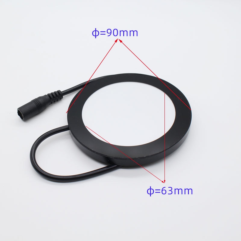 Industrial Microscope LED Ring Bottom Light Source Adjustable Brightness White Light for Binocular Trinocular Stereo Microscope