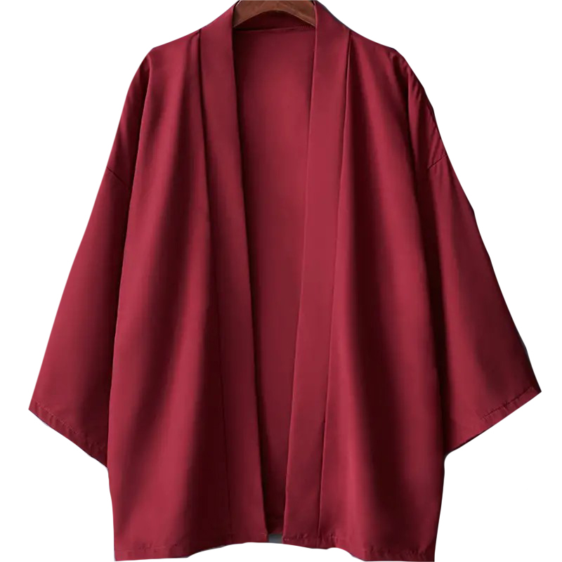 Summer Men Solid Color Kimono Cardigan Big Size 3XL Women Simple Haori Japanese Traditional Costume 6 colors Yukata Kimono Coat