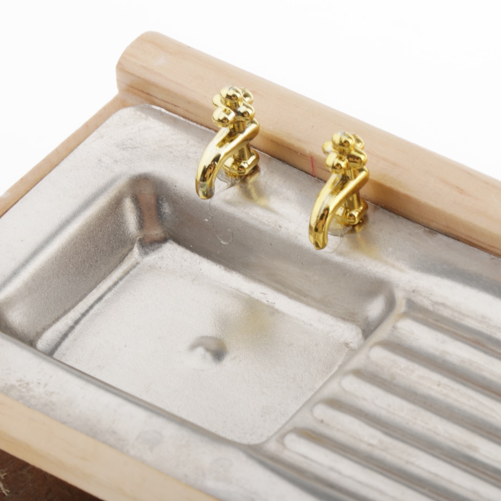 1:12 Dollhouse Miniatures Wooden Cupboard Wash Basin Cabinet Kitchen Furnitures