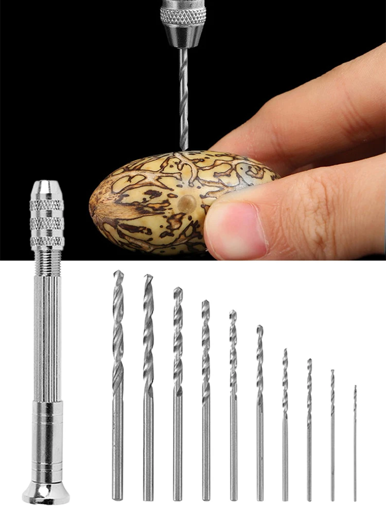 Mini taladro Manual semiautomático, mandril de empuje Manual de aleación de aluminio, brocas de 0,3-3,2mm, herramientas de perforación Manual