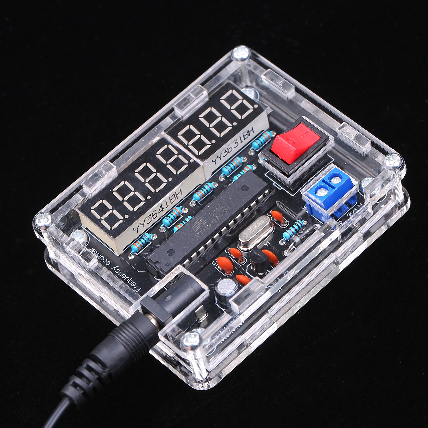 10MHz Frequency Meter DIY Kit Frequency Counter AVR Frequency with Shell Counter Cymometer Frequency Measurement 0.000 001Hz