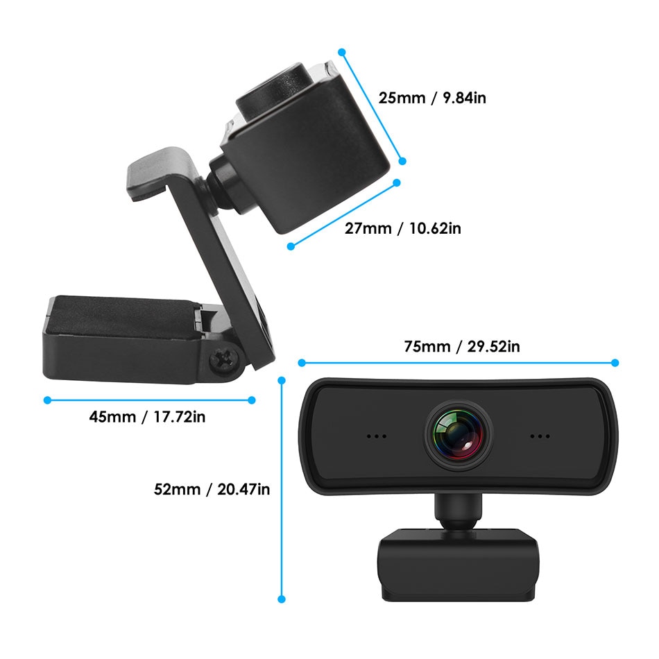 2k webcam usb kamera 2560 x 1440p ultra hd webcamera indbygget mikrofon 360 rotations pc kamera til videoopkald til windows mac