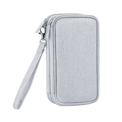 waterproof USB Cable Charger Digital Bag Business Travel Organizer Case Multi-functional Electronics Storage pouch Accessories: Gray  L