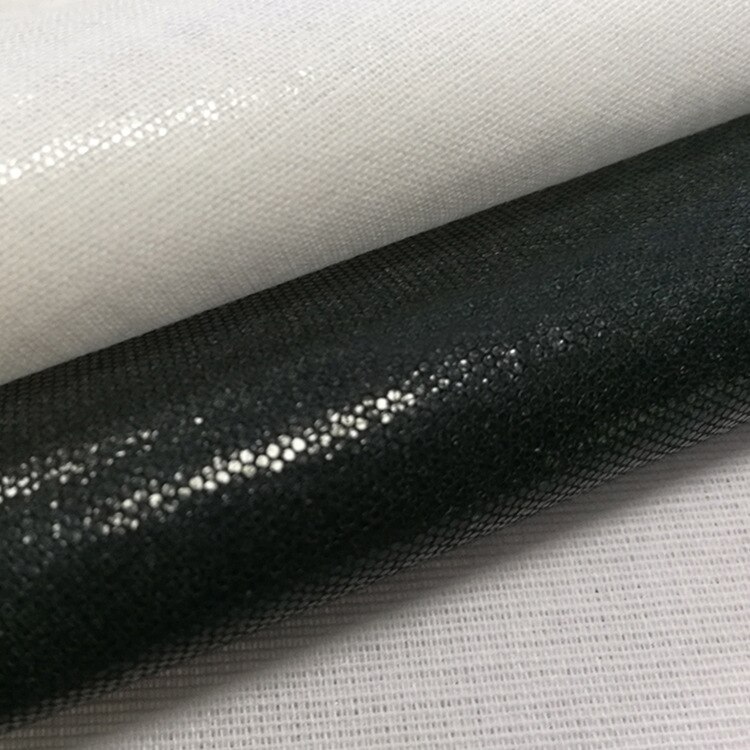 Polyesterstrik strikjern på grænseflade klæbende skjortekraveforing sort hvid diy håndværk quiltning patchwork: Med lim sort