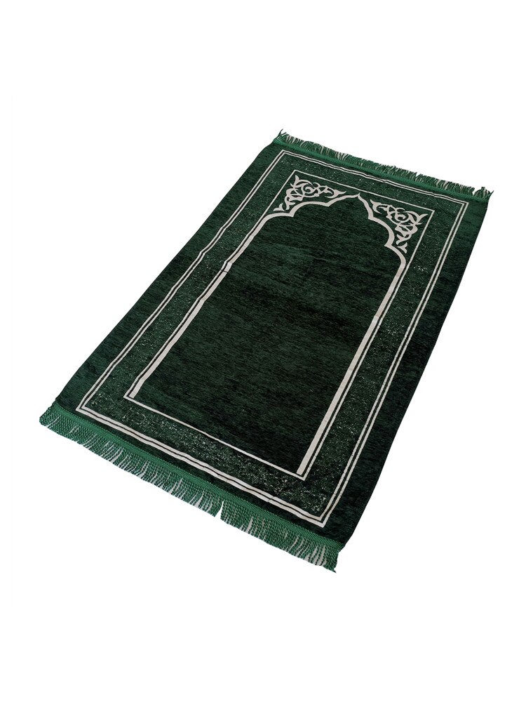 Tapis de prière musulman de voyage, boîte B, avec sac de transport, en Polyester, Portable, 70x110cm: Green