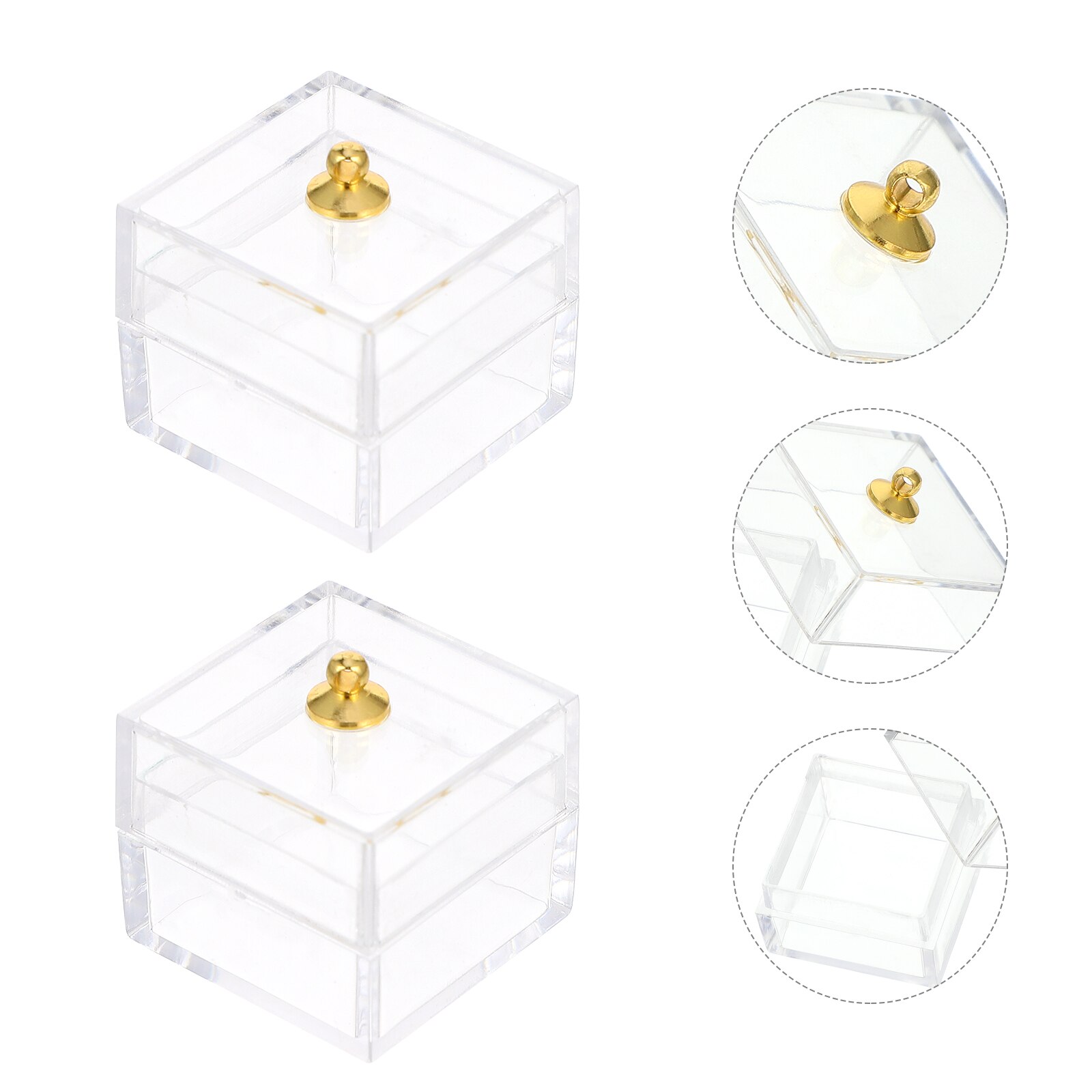 10Pcs Candy Display Box Plastic Storage Case Mini Adornment (Transparent)