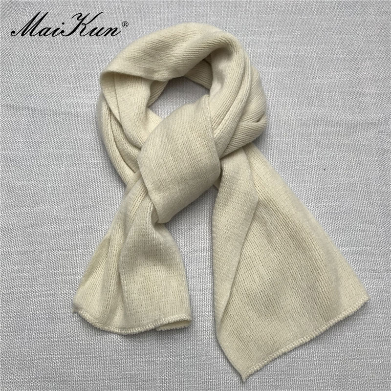 Maikun-bufanda gruesa y cálida para hombre y mujer, pañuelo de Cachemira de imitación de Color puro, bufanda negra para invierno, Unisex: 7