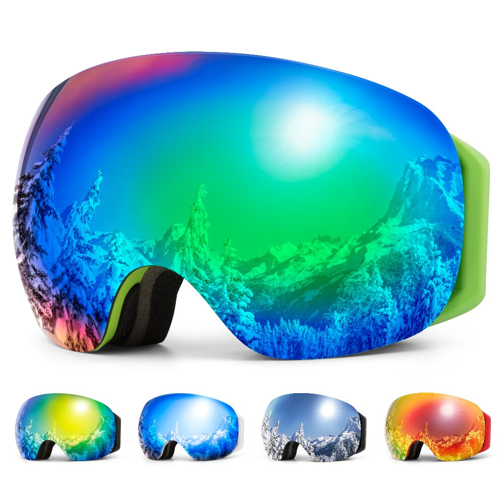 COP0ZZ Ski Bril frameloze Dubbele Lagen UV400 Anti-fog grote ski masker mannen vrouwen Outdoor skiën en snowboarden Ski bril