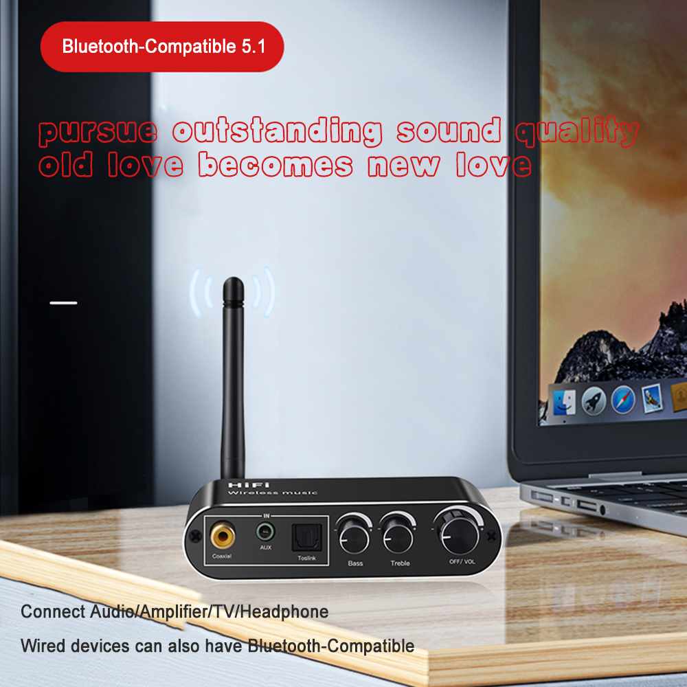 Optischer koaxialer Audio-Decodierung konverter U-Disk 3,5mm Aux RCA Bluetooth-kompatibler WLAN-Adapter
