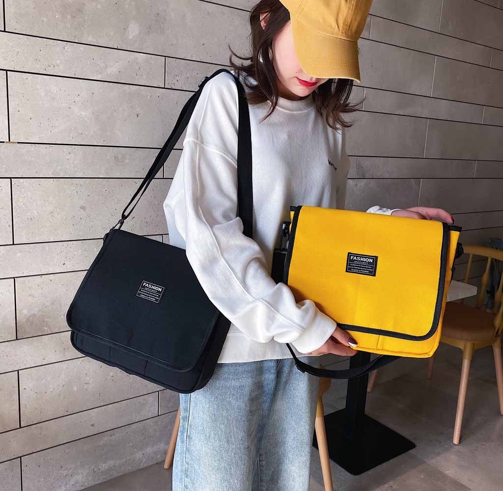 Women's Solid Color Canvas Bag Simple Large Capacity Shoulder Messenger Package Women Shoulder Bag dames tassen