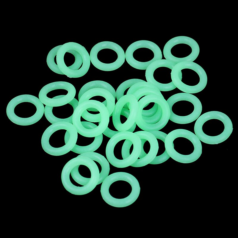 30 Stks/pak Nachtzicht Lichtgevende Ring Ronde Multi-Functionele Tenten Accessoires Groene Kleur Camping Nail