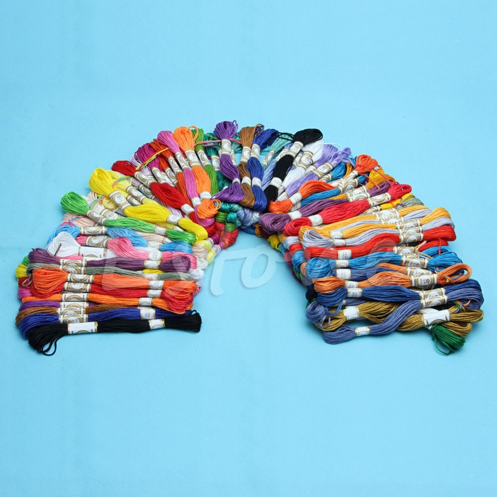 1Set 100 Verschillende Kleuren Kruissteek Floss Katoenen Draad Borduren Naaien