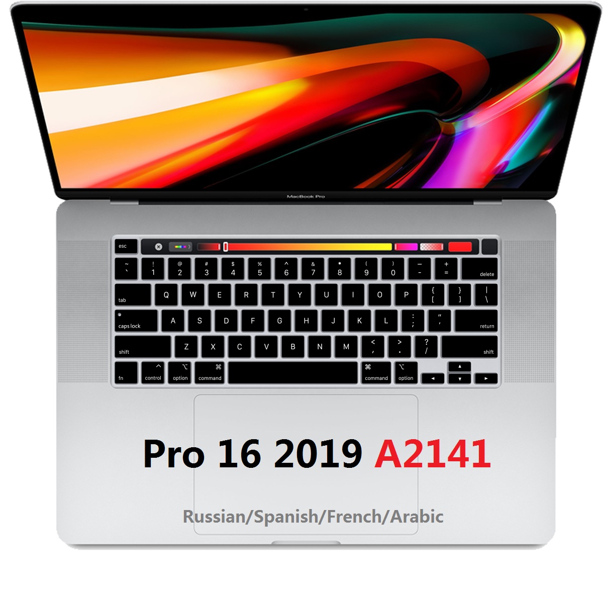 Zachte Keyboard Skin Voor Macbook Pro 16 A2141 Eu Us Frans Russisch Spaans Arabisch Toetsenbord Cover Voor Macbook Pro16 A2141 Film