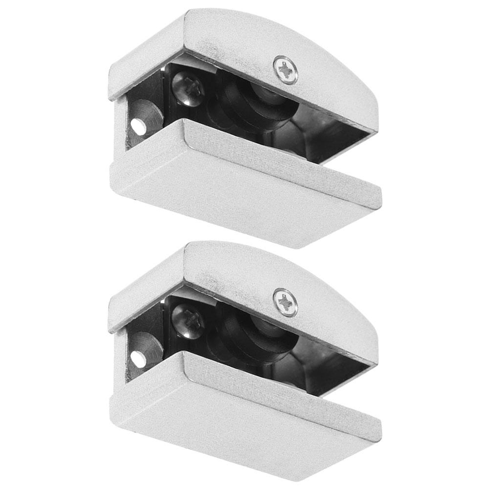 2 Pcs Glass Guide Shower Door Bottom Guide Sliding Door Stopper Aluminum Alloy Bumper Track Guides For Doors Anti Swing Function