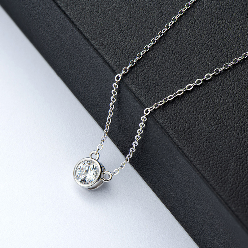 Oevas 100% 925 sterling silber halskette mit echtem 1 karat moissanit-anhänger in der farbe d, funkelnder, eleganter schmuck für damen, ideal für hochzeiten und andere festliche anlässe