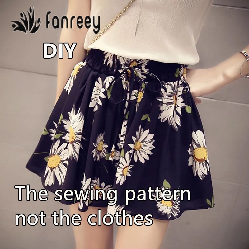 Pantalones cortos elegantes de gasa de verano para mujer patrón de costura Plantilla de corte de dibujo de ropa DIY M42