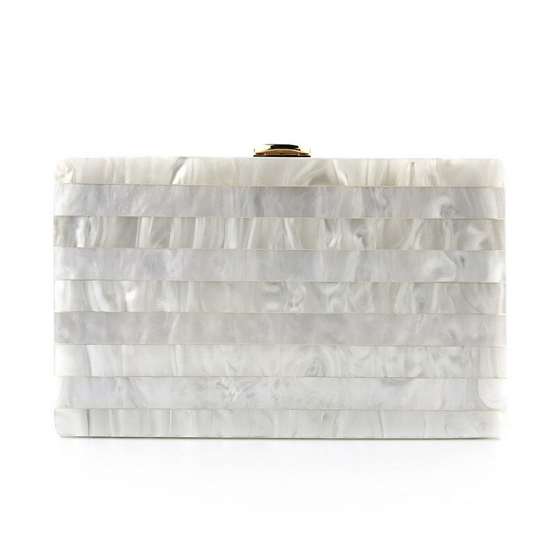 Kleurrijke Streep Vrouwen Tas Acryl Avond Clutch Bag Kleine Party Minaudiere Keten Handtassen Purse Wedding Zak Bolso Vrouwelijke: 01