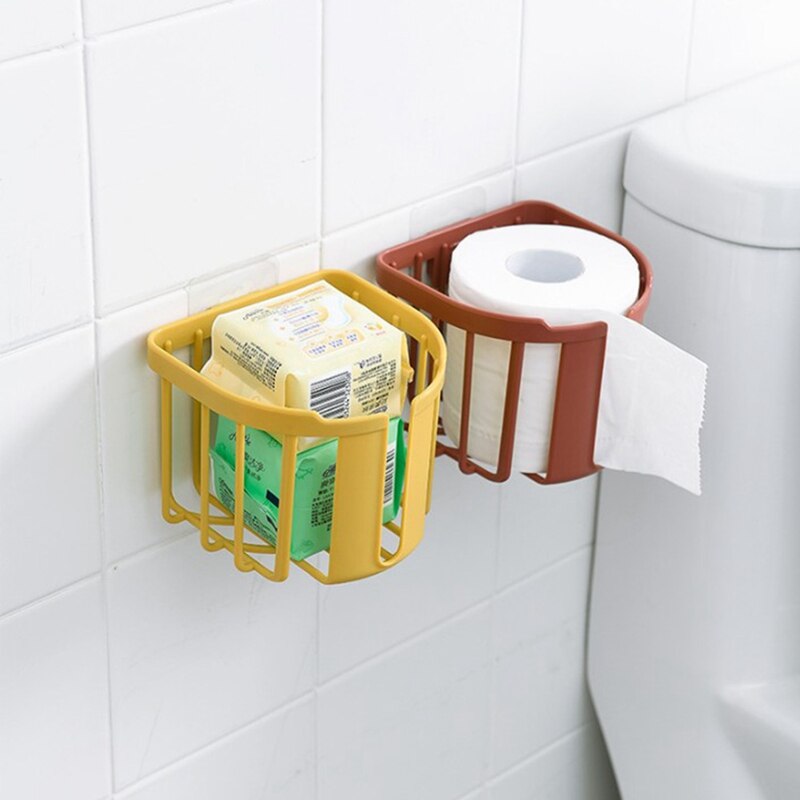 Wc Non-marking Muur Gemonteerde Papierlade Roll Papier Houder Badkamer Tissue Opslag Multifunctionele Afvoer Muur rack