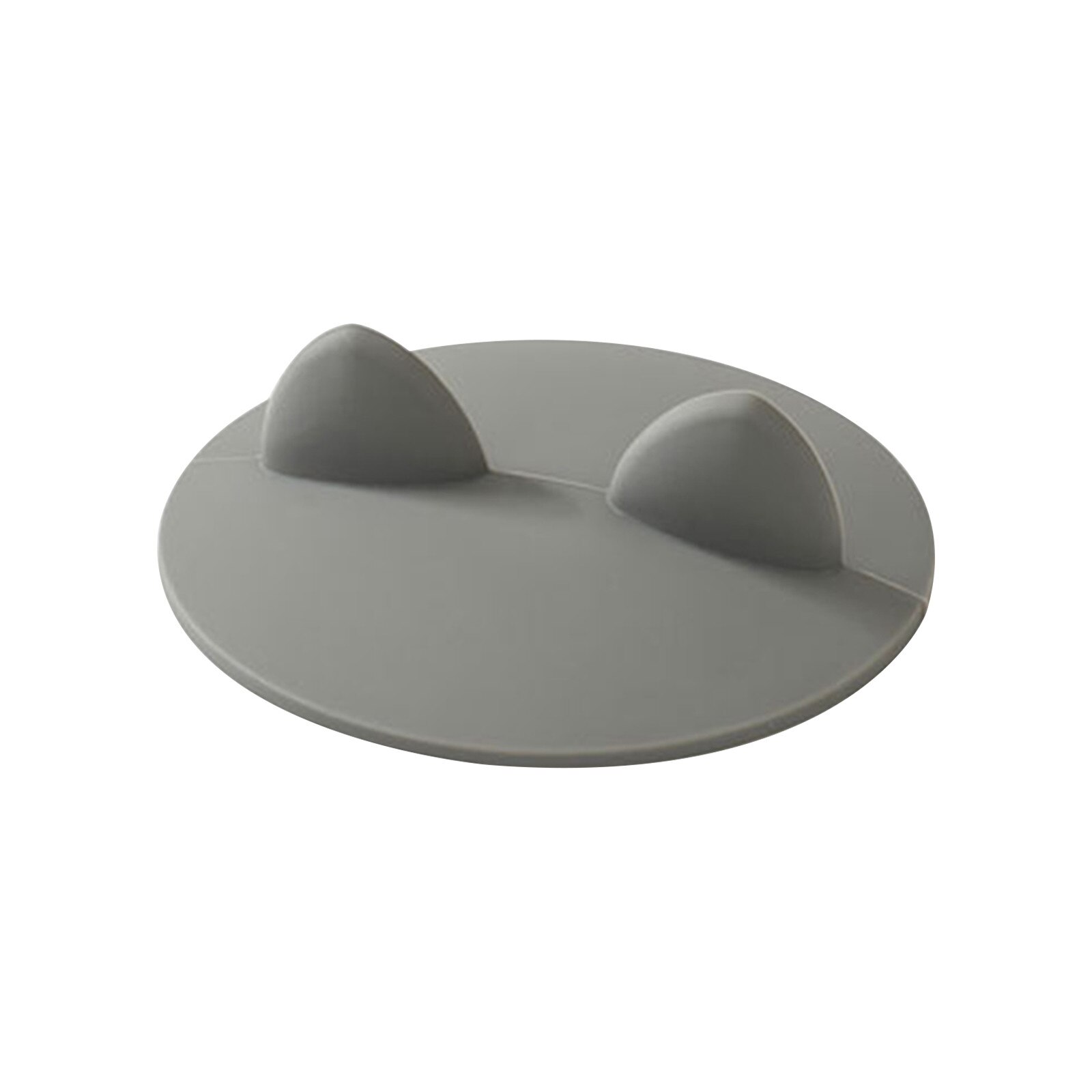 25# Cat Ears Cup Lids Dust Reusable Silicone Cover Heat Resistant Cup Thermal Insulation Cover Tea Cup Caps Cup Accessories: Gray 