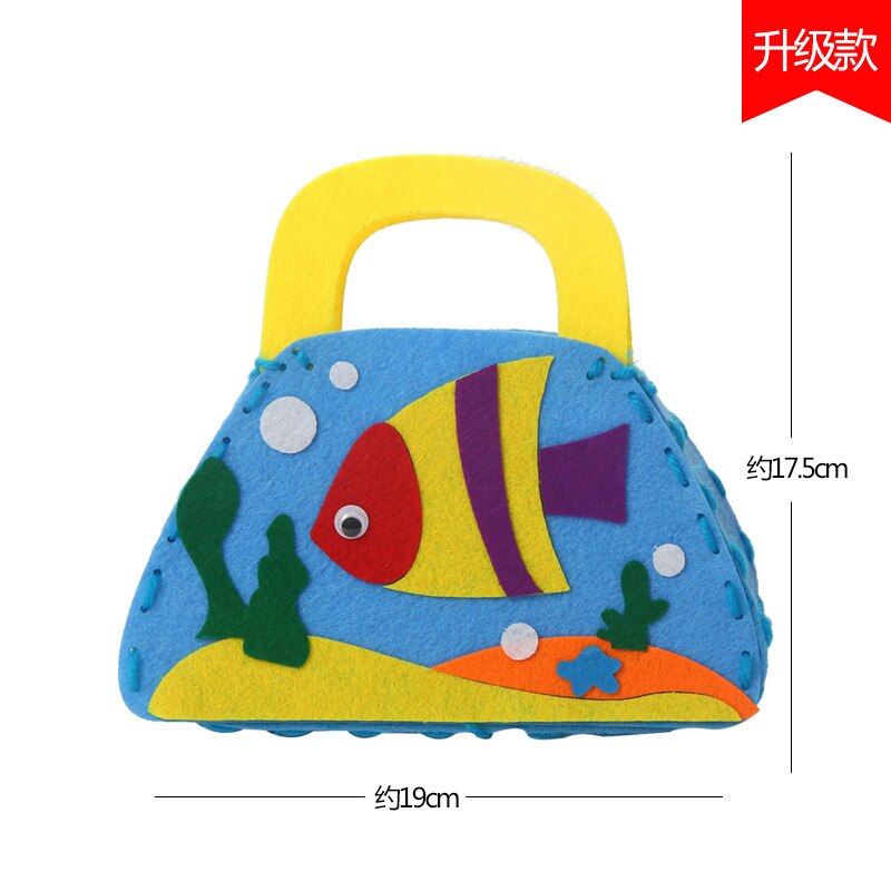 Bolsa de tela con dibujos animados para niños, bolso de mano para guardería, hecho a mano, Material de producción , paquete artesanal: 8