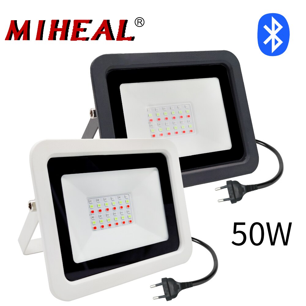 LED RGB Flood Light 50W/100W Bluetooth APP Outdoor RGB Smart Floodlight 220V Spotlight IP68 LED Wall Washer Light