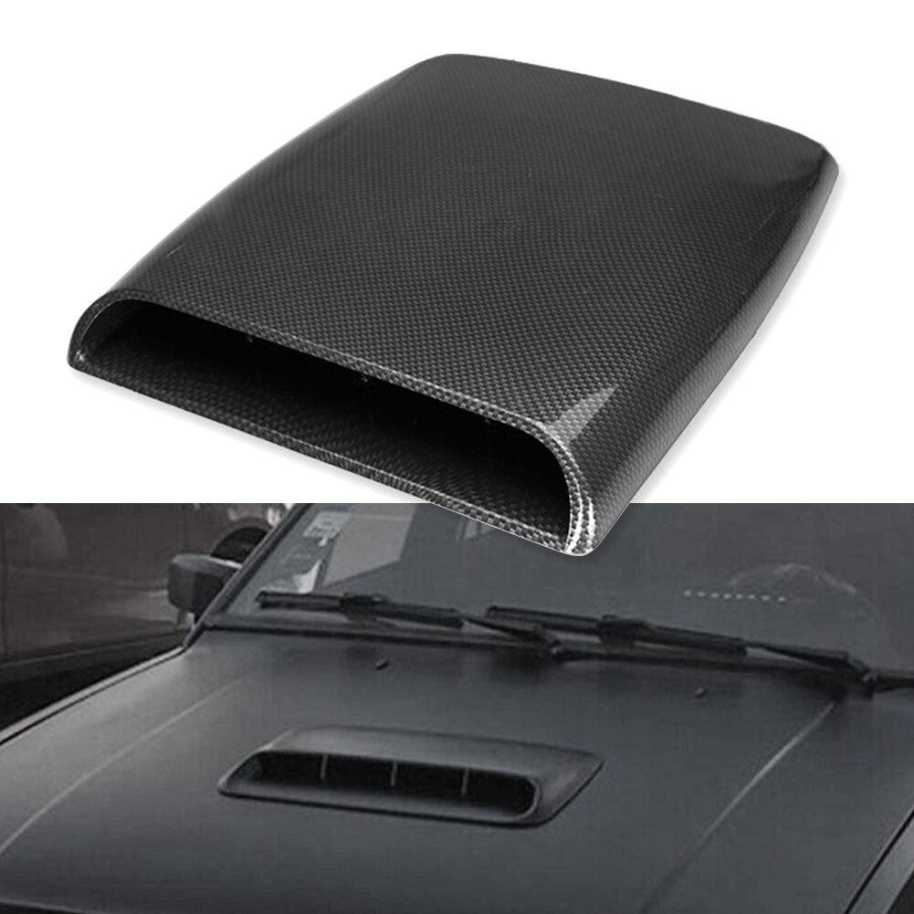 Universal Auto SUV Decorative Air Flow Intake Scoop Bonnet ABS Air Vent Cover Hood Black/White/Silver/Carbon Fiber: Carbon Fiber Color