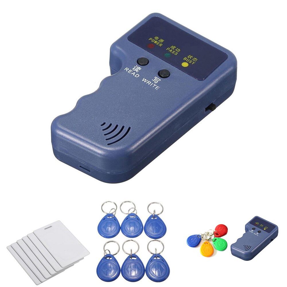 Handheld Rfid Schrijver Duplicator 125Khz EM4100 Copier Programmeur Rfid Reader Met Beschrijfbare Id Keyfobs Tags Card