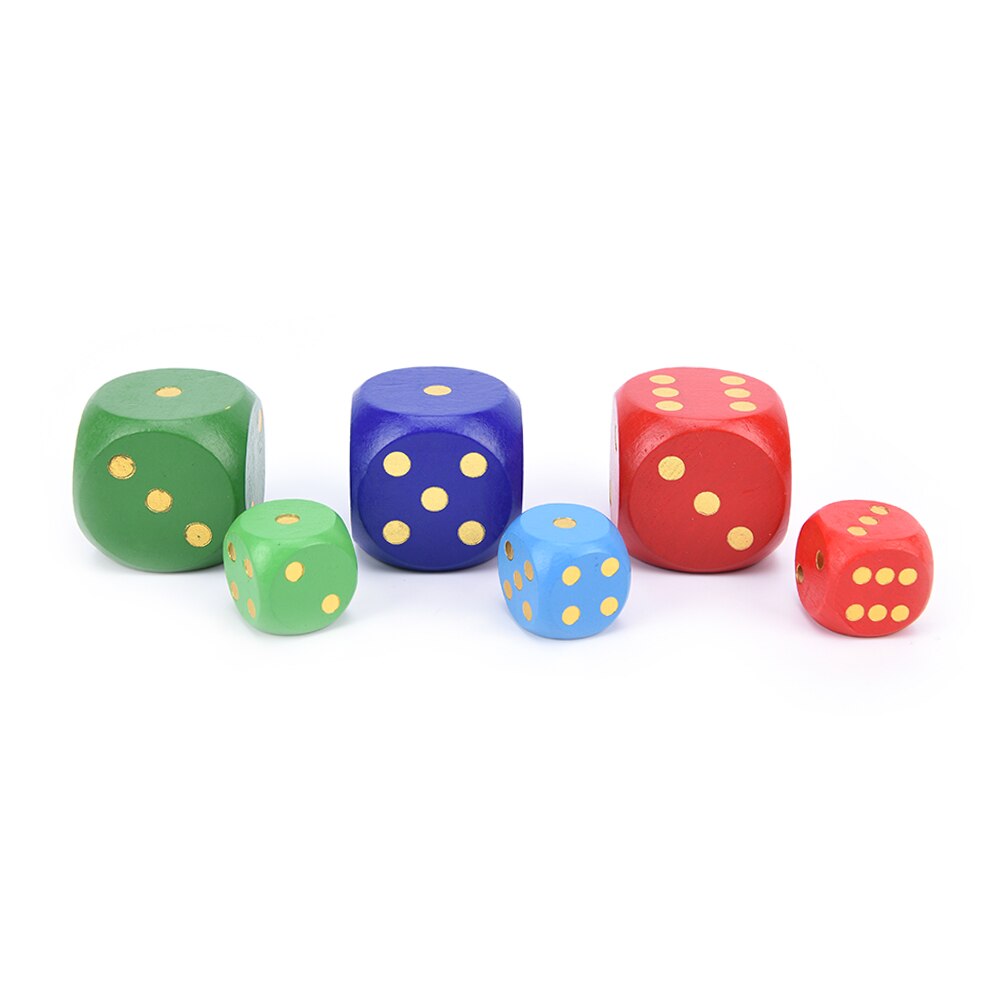 1 st stora tärningskubar av trä antal eller punktkuber runt coener barnleksaker spel 6- sidigt tärning 50mm,30mm