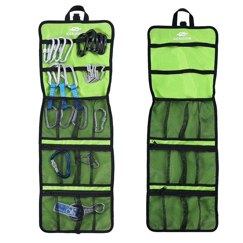 Multifunctional Folding Climbing Rock Quickdraw Sling Carabiner Hook Gear Climbing Wall Equipment Collection Arrange Bag