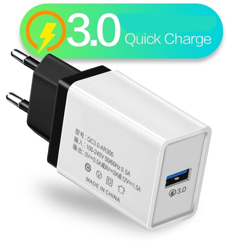 5V 3.5A Quick Charge 3.0 18W Usb Charger 6 Kleuren Snel Opladen Mobiele Telefoon Eu Plug Muur Lading voor Iphone Samsung Huawei Xiaomi