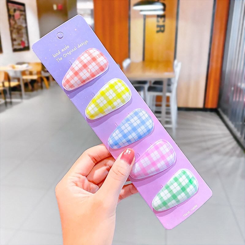 5pcs Children Cute Color Hairclip Head Jewelry -shaped Clip Hair Accessories Baby Hair Clip Cute Baby Hairpin: 03
