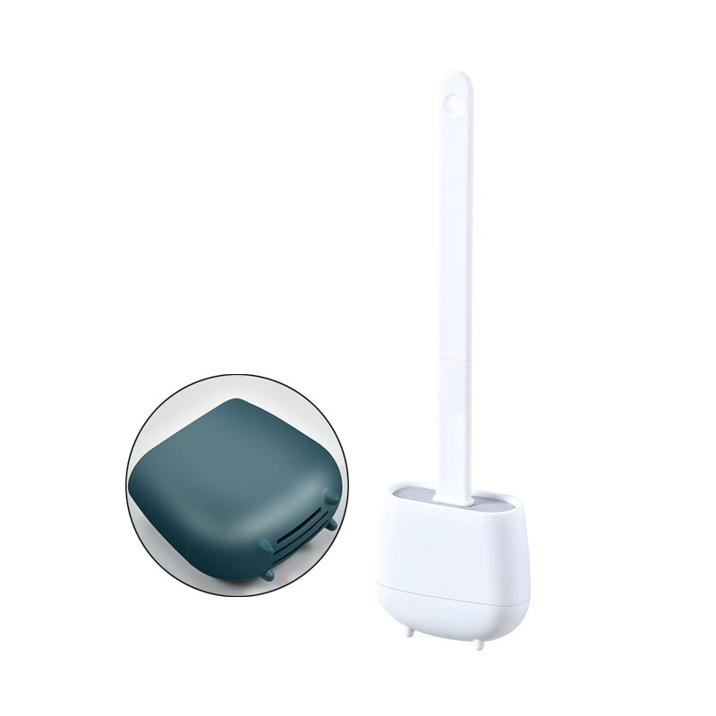 Brosse de toilette en Silicone Durable, Golf brosse de toilette créative à Long manche, brosse de nettoyage sans impasse, outil domestique, accessoires de salle de bain: White(Drain)