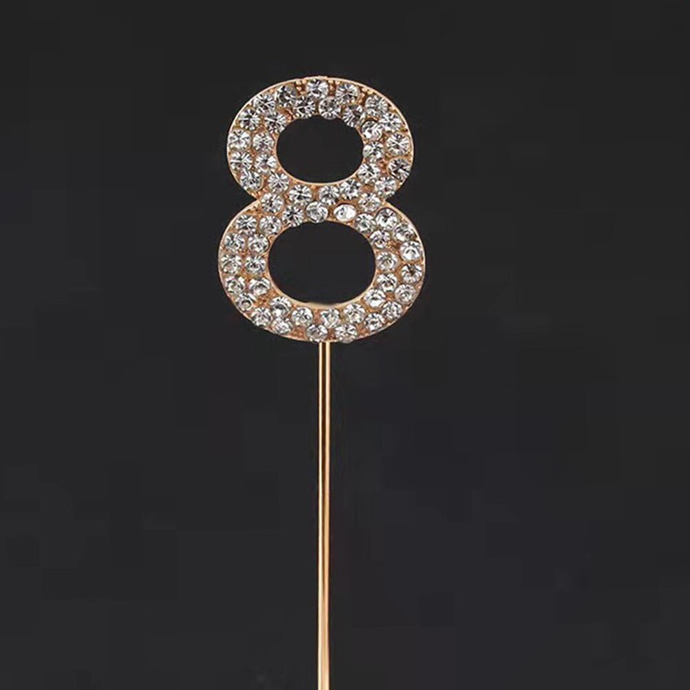 Digitale Kuchen Topper 0-9 Strass Anzahl Geburtstag Jahrestag Partei Kuchen Dekoration Werkzeug Backen Karte Hochzeit Dekoration: J8