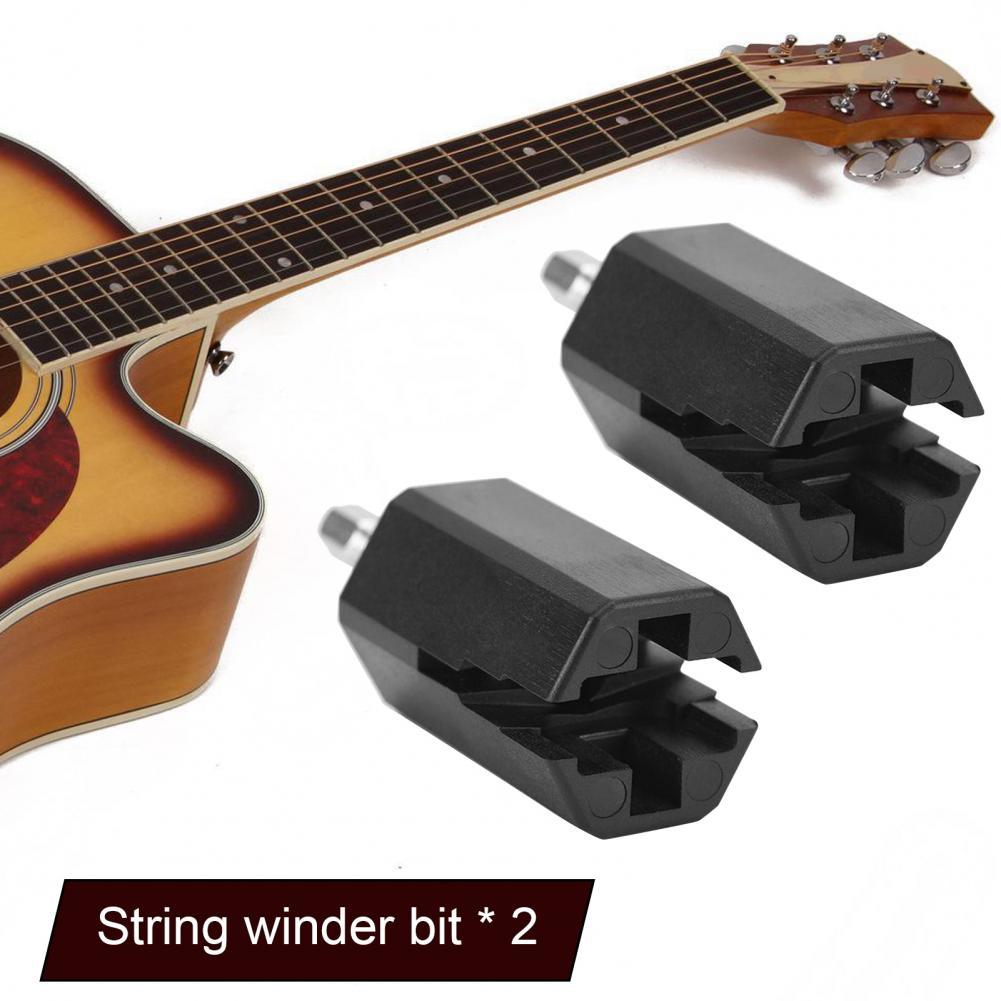 2 Stks/set String Boor Snelle Roterende Gitaar String Bit Hexagon Hoofd Winder Boor Tuning Peg Winder Boren voor Gitaar
