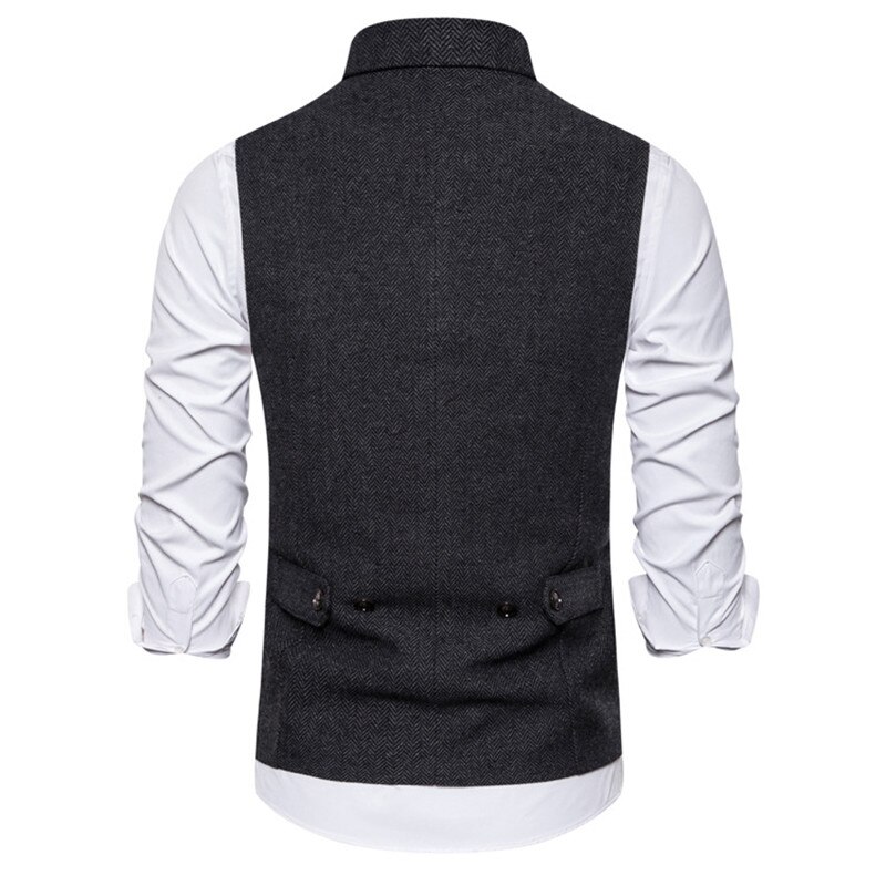 Herr formella dubbelknäppta västar klassisk kostym gilet homme slim fit kaffeväst män äktenskap chalecos para hombre