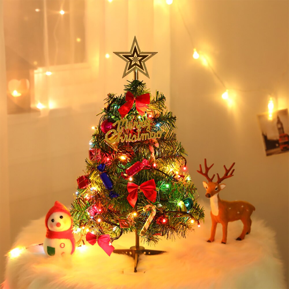 50Cm/20Inch Tafel Led Kerstboom Nachtlampje Decoratie Licht Pijnboom Mini Kerstboom Kerst Decoratie Jaar