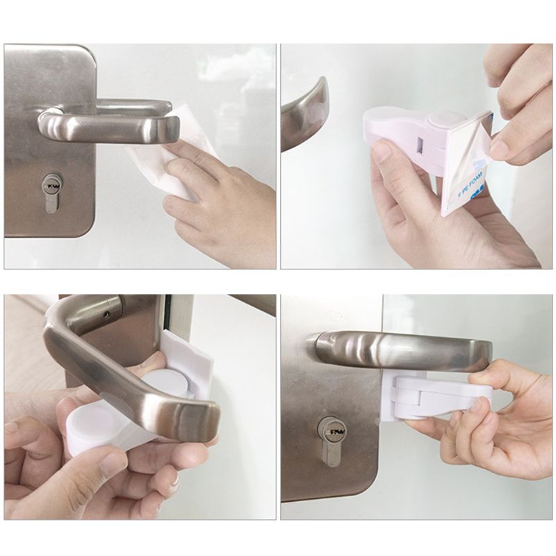 Dispositif de protection anti ouverture des portes autour de bébé,serrure à levier pour poignée de porte de la maison, accessoire universel de sécurité et matériel de professionnels,