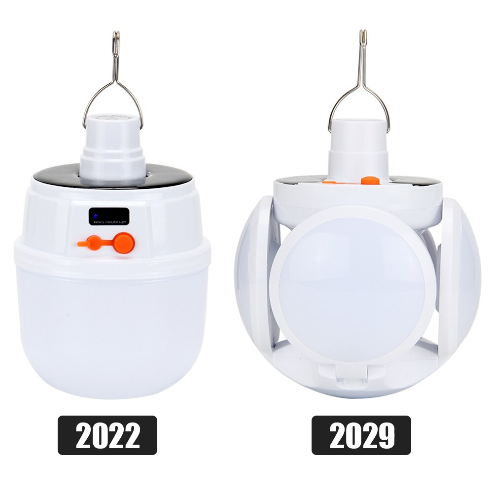 solar LED rechargeable 3 lighting modes bulbs, portable outdoor emergency lighting, camping lights IP65 waterproof: 2029