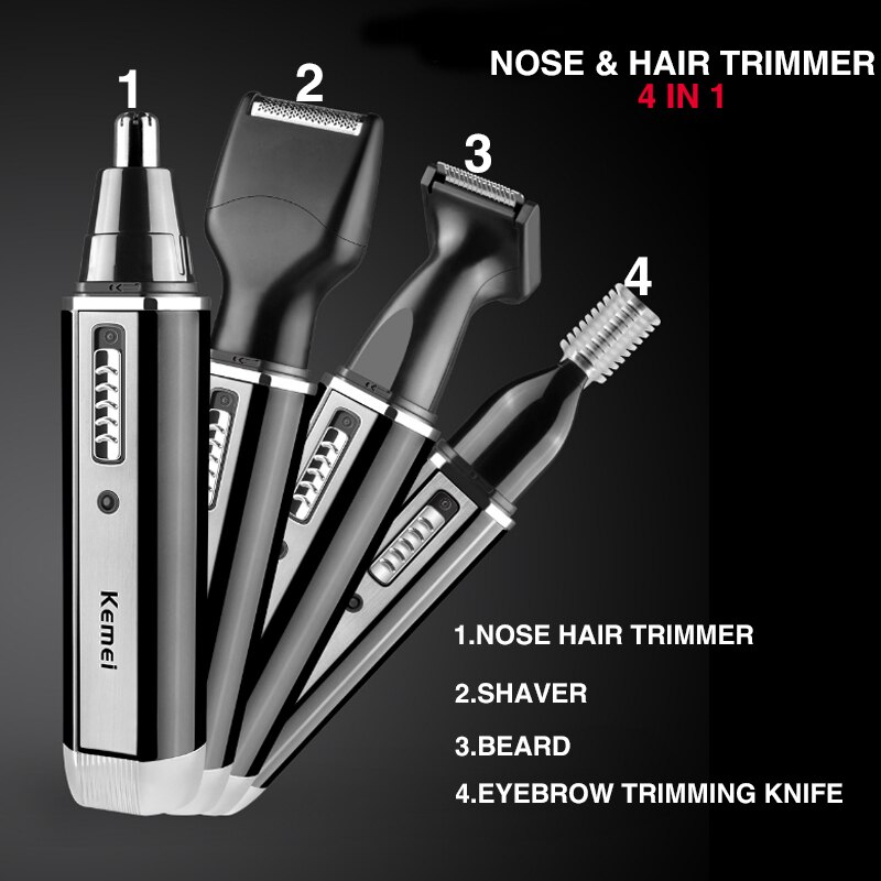 4 IN 1 Electric Shaving Hair Nose Trimmer For Men Intimate Areas Clipper Trimmer Beard Eyebrow Nose And Ear Razor Hair Removal
