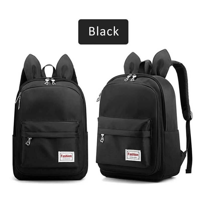 3 pièces impression sacs d'école pour filles adolescent cartable école sacs à dos pour enfants enfants sac de voyage noir sac à dos: Black