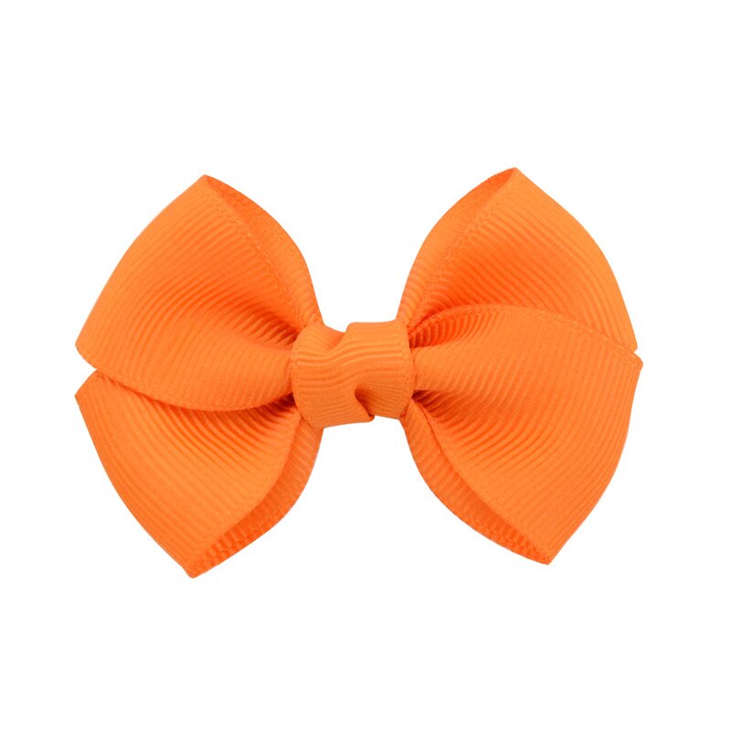 Solide Lint Strik Haarspeld voor Meisjes Kinderen Bowknots Haar Clips Vrouwen Haarspelden Haar Accessoires Baby Haarspelden Decoraties: 09 Orange