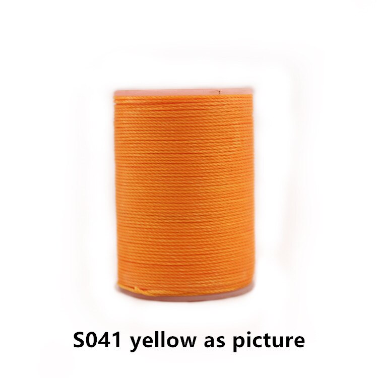Destockage bricolage diamètre 0.55mm cuir cire ronde fil à coudre cousu main polyester rond ciré couleur fil 40 couleurs: S041 yellow