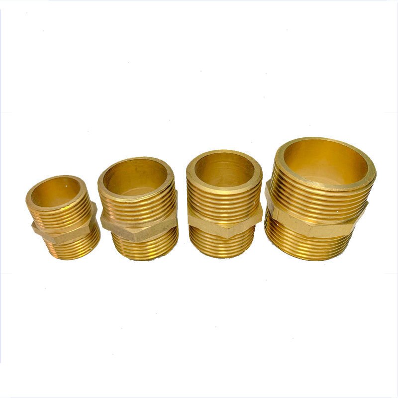 1/8 " 1/4 " 3/8 " 1/2 " 3/4 " 1 " udvendigt gevind messingrør lige reducerende nippelfittings messing hurtigadaptere konnektorer