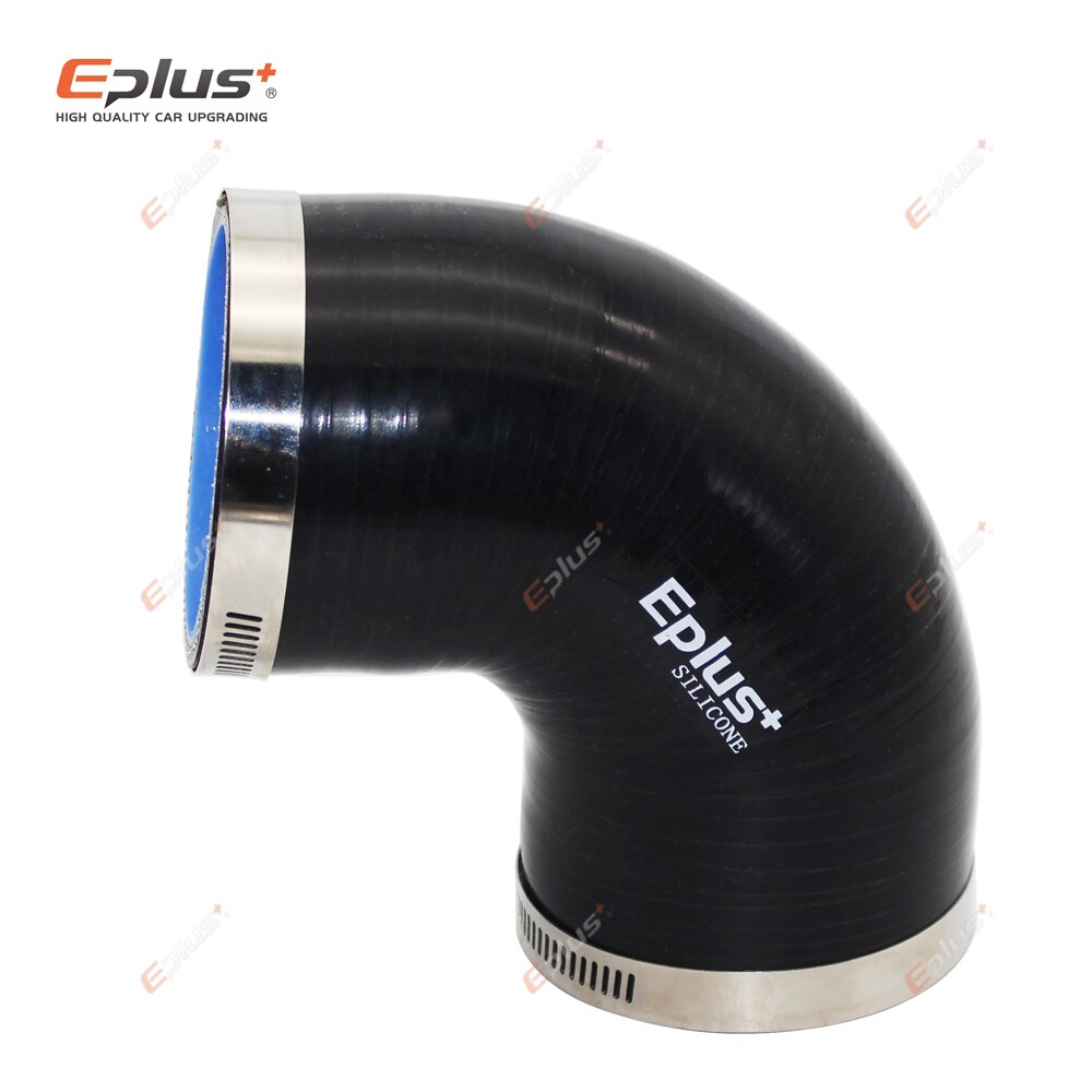 EPLUS Universal- Silikon Schläuche Schlauch Anschluss Ladeluftkühler Turbo Aufnahme Rohr Koppler Schlauch 90 Grad Mehrere Größen Schwarz