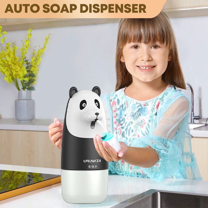 Rechargeable Automatic Induction Cartoon Panda Soap Dispenser Kid Touchless Sensor Infrared Induction Intelligent Foam Hand Wash