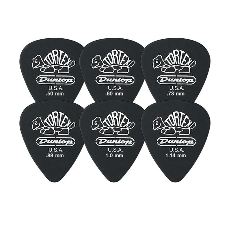 1 pc Dunlop Tortex Black Guitar Picks Bass Mediator Acoustic Electric Accessories Classic Thickness 0.5/0.6/0.73/0.88/1.0/1.14mm