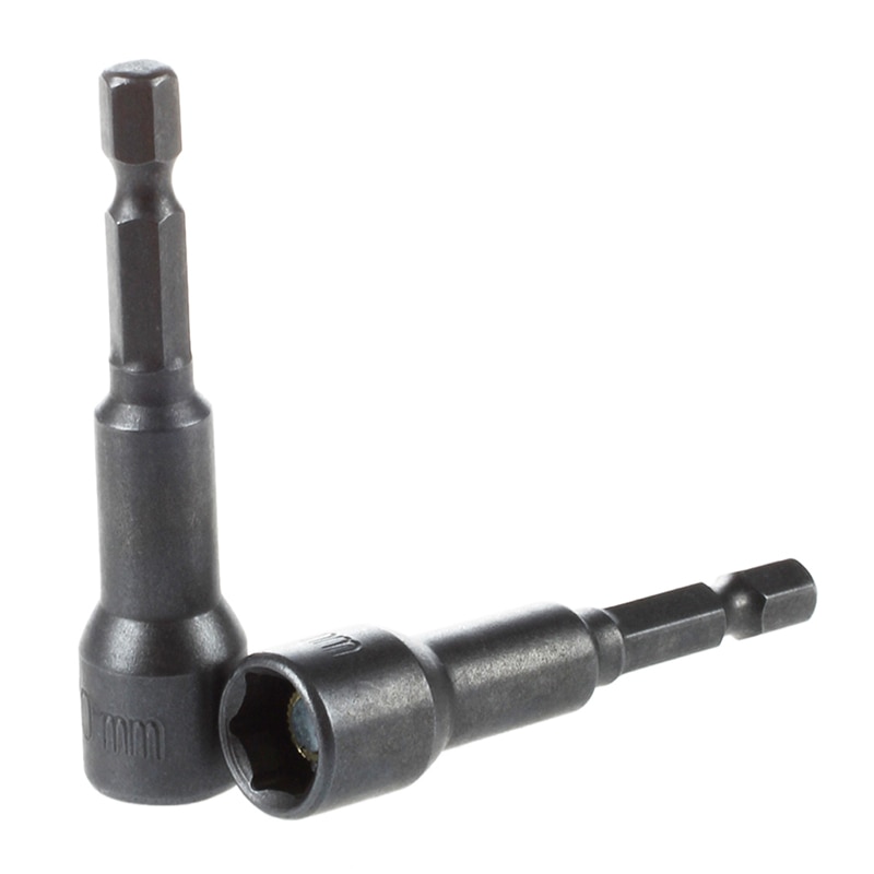 2Pcs 1/4 Shank Magnetic 10mm Socket Wrench Hex Nut Driver Bit: Default Title