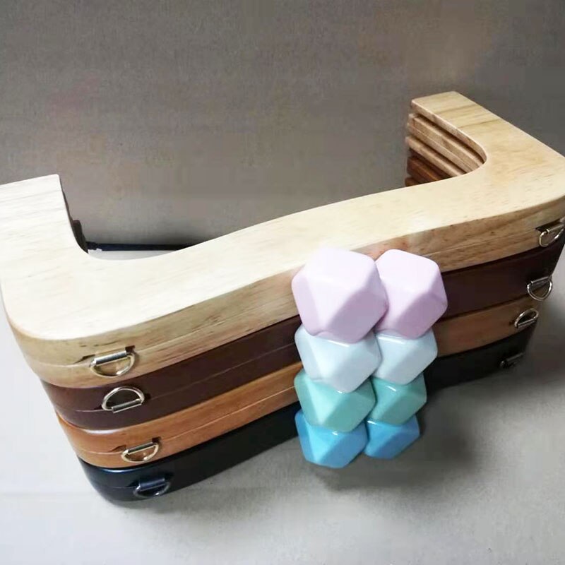 1 sets Rhombus candy clasp Solid Wood Four Colors Wooden Purse Frame With Screws Handmade Diy Bag Parts Obag Frame Purse Handles