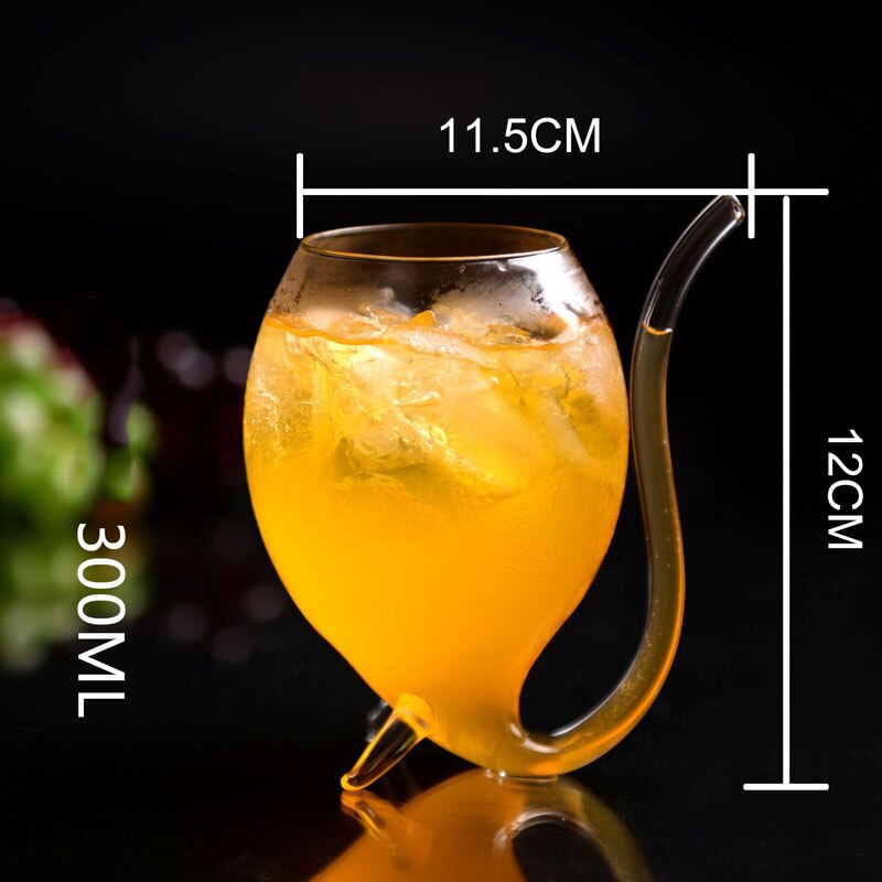 Wine Glass Cup Transparent Glassware Mug Cocktail Straw Cup With Built In Drinking Tube Straw For Home Kitchen Bar Party: B