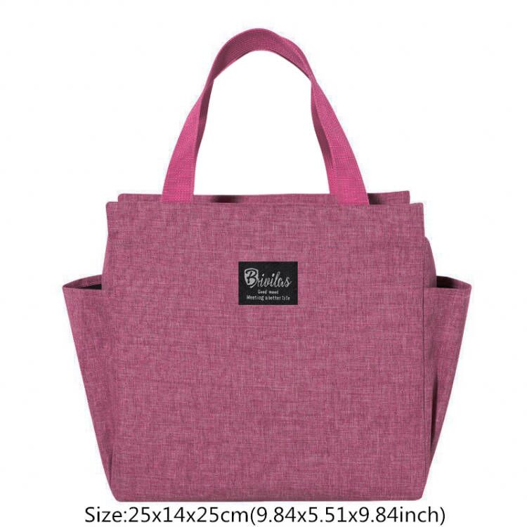 Przenośna torba na Lunch torebka termiczna na żywność dla biura wodoodporna torba dziecięca Bento Cooler Camping piknik na owoce: B Rose Red